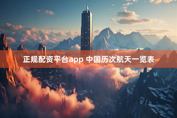 正规配资平台app 中国历次航天一览表