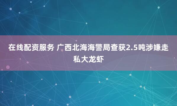 在线配资服务 广西北海海警局查获2.5吨涉嫌走私大龙虾
